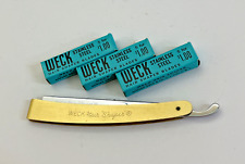 Vintage Weck Hair Shaper Razor Wgold Tone Handle Fifteen New Weck Blades