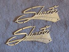 Pair New Shasta Trailer Metal Emblem Sign Chrome Camper Rv Restoration