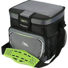 Lunch Box - 9 Can Zipperless Soft Sided Cooler With Hard Liner - Grey And Green