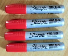 Lot Of 4 Sharpie Red King Size Permanent Marker Large Chisel Tip New As Shown