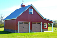 Walnut Car Barns With Lofts - 3 Complete Sets Of Pole-barn Plans Eb-441x3