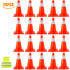 20pcs Traffic Safety Cones 18 Pvc Parking Cones For Roads Construction Warning
