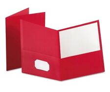 Oxford Twin-pocket Folder Embossed Leather Grain Paper Red 25box 57511