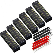 Milapeak Terminal Block And Strip - 12pcs 6 Sets 8 Positions Dual Row 600v