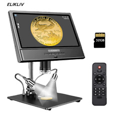 Elikliv Digital Microscope 10 12mp 1300x Coin Magnifier With Light For Adult
