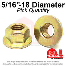 516-18 Grade 8 G Hex Flange Top Lock Nuts Coarse Zinc Yellow Pick Quantity