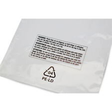 100 Poly Bags 12 X 18 Resealable Suffocation Warning Clear Merchandise 1.5 Mil