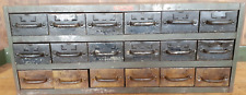 Antique Equipto 18 Drawer Metal Parts Cabinet 12 Deep - Original 5 14 Drawers