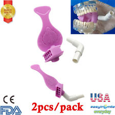 Dental Isolation Mouth Pieces Silicone Bite Block Sterilize Saliva Suction Tube