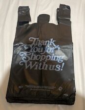 Bags 13x 10x23 Heavy Duty .83 Mil Black Thank You T-shirt Plastic Shopping B
