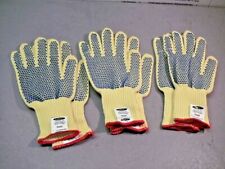 Ansell 70-330 Goldknit Large Yellow Dupont Kevlar Blue Dotted Gloves X 3-pairs