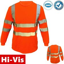 High Visibility T Shirt Hi Vis Safety Orange Ansi Class 3 Reflective Long Sleeve