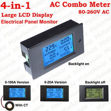 4-in-1 Ac Volt Amp Kwh Watt Power Monitor Tester Digital Electrical Combo Meter