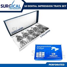 10 Metal Dental Impression Trays Perforated Upper Lower Endo Instruments