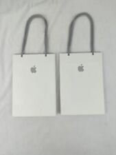 Lot Of 2 Genuine Apple White W Logo White Paper Bag Gift Bags 9h X 6w X 3d