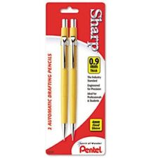 Pentel Sharp Mechanical Drafting Pencil 0.9 Mm Yellow Barrel 2pack P209