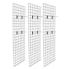 3-pack 6 X 2 Wire Grid Panel Wall Display Rack With Hooks For Retail Art Show