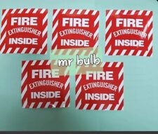 5 Pcs Fire Extinguisher Sign Inside  4x4 Self Adhesive Vinyl 