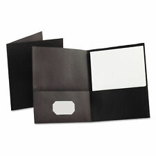 Oxford Twin-pocket Folder Embossed Leather Grain Paper Black 25box 57506