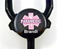 Paramedic Pink Stethoscope Id Tag Littmann Other Brand Nurse Rn Emt Er Doctor
