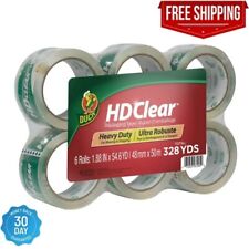 Duck Hd Clear Heavy Duty Packing Tape Refill 6 Rolls 1.88 Inch X 54.6 Yard