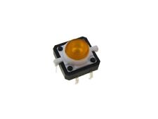 12x12mm Tactile Pushbutton Switch W Led - Yellow - Pack Of 2