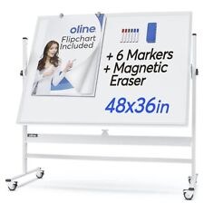 Oline Mobile Double Sided Rolling Dry Erase Magnetic White Board New