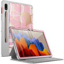 For Galaxy Tab S7 Plus Tab S7 Tablet Case With S Pen Holder Smart Cover Pink
