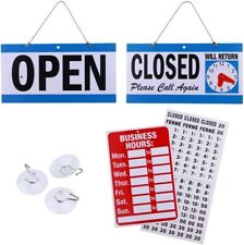 Business Hours Open Closed Sign With Clock - Ideal For Stores Restaurants