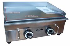 Commercial Gas Grill Griddle 2 Burner Propane Countertop Flat Lp Gas 50-300c