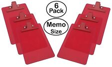 Acrimet Clipboard Memo Size 9 18 X 6 14 Premium Metal Clip Red 6 Pack