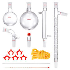 Vevor Lab Glassware Distillation Kit 1000ml 3.3 Boro 14 Pcs Glassware Equipment