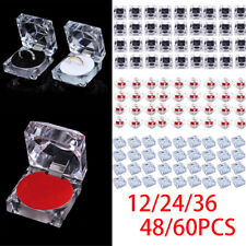 Wholesale Lots Clear Crystal Ring Gift Boxes Earrings Jewelry Gems Storage Box