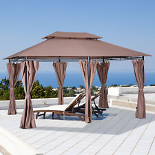 10x13 Outdoor 2-tier Vented Canopy Steel Gazebo Bbq Party Tent Shelter Shade