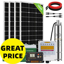 3 Dc Solar Well Water Pump Submersible Kit With 400w Solar Panel 100ft Mppt