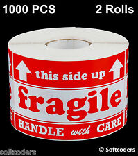 1000 Labels Stickers Fragile Handle With Care 500 Per Roll Size 3x5