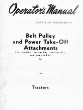 Ih Belt Pulley Pto Attachment Operators Manual Mccormick Farmall Cub Lo-boy