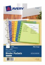 Avery Mini Binder Pockets Assorted Colors Fits 3-ring And 7-ring Binders