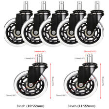 5pcs Heavy Duty And Safe 3 Rollerblade Universal Office Chair Caster Wheels Set