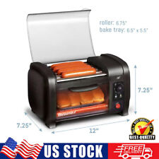 Hot Dog Toaster Oven Grill 5 Stainless Steel Rollers Machine W Cover Breakfast