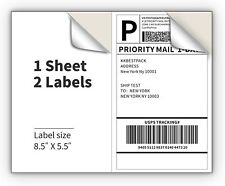 8.5 X 5.5 Shipping Labels 2 Per Sheet For Laser And Inkjet Self Adhesive