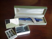 Levenger Blue Marbled Fountain Pen Broad Nib  Converter Or Cartridge Superb