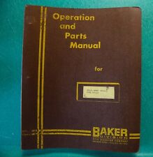 Baker Otis Fgf-050 Forklift Operation Parts Manual 1969 Serial G1860-93