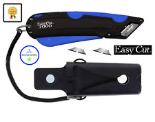 Easy Cut 1000 Blue Safety Box Cutter Knife 2 Blades Holster Lanyard Easycut