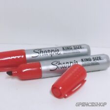 Lot Of 2 Sharpie King Size Permanent Markers Chisel Tip Red Ink 2 Ea 15002 Nobox