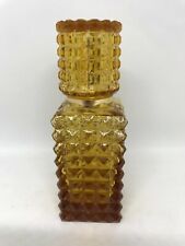 Vintage Clear Amber Diamond Point Glass Perfume Spray Bottle 5 34