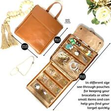 Portable Travel Jewelry Organizer Leather Case Storage