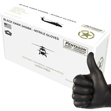 100pcs Black Nitrile Gloves 5 Mil Latex Powder Free Heavy Duty Gloves