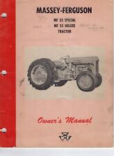 Massey Ferguson Mf 35 Special And Mf 35 Deluxe Tractor Operators Manual