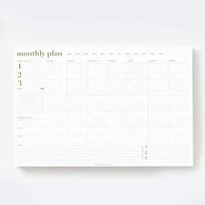 Monthly Planner Gold Undated Desk Calendar And Planner For Organizing And